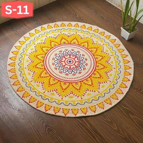 SunFlower Type Jute Rug FloorMat-3Feet
